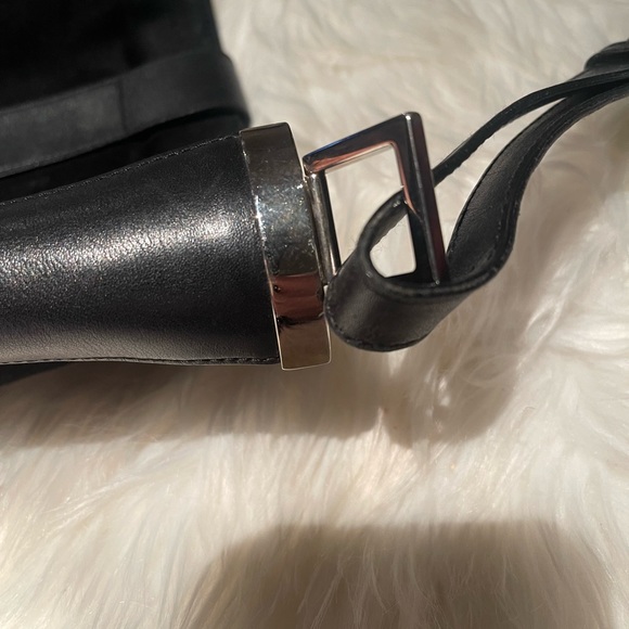 🔥Authentic Gucci Black on black shoulder bag suede and leather 001 4052 - Picture 9 of 16